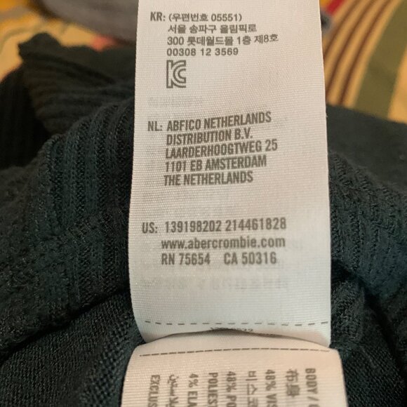 Abercrombie & Fitch Sweater Green Long Sleeve V-Neck Soft A&F Cozy XL Classic - Picture 13 of 14